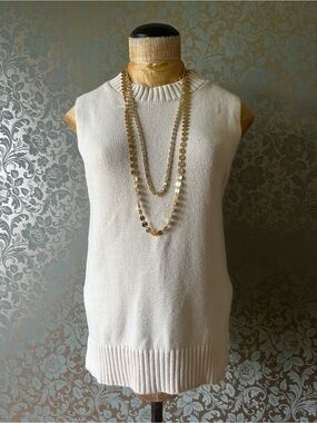 MINIMUM Danish Design Cream Mai Knit Sweater Vest - Size Medium